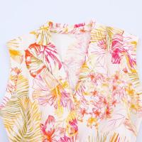 Falda plisada con estampado de moda para mujer, elegante vestido delgado de manga corta con cuello en V, regalo - details 3