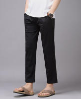Pantalones informales de seda de hielo para hombre, Pantalones rectos transpirables finos para negocios, ropa de oficina para exteriores, Verano - details 3
