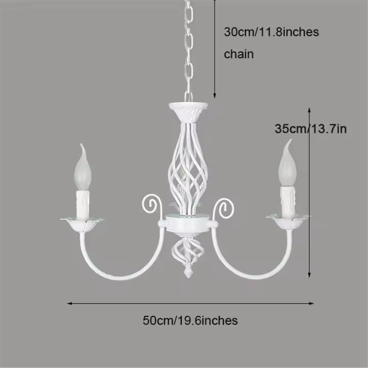 Luz colgante de vela blanca, lámpara colgante de cadena de altura ajustable para sala de estar, cocina, Isla, comedor, Vestíbulo - 1