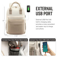 Mochila de viaje para mujer con puerto de carga USB , impermeable,bolsa para computadora portátil para deporte al aire libre - details 4