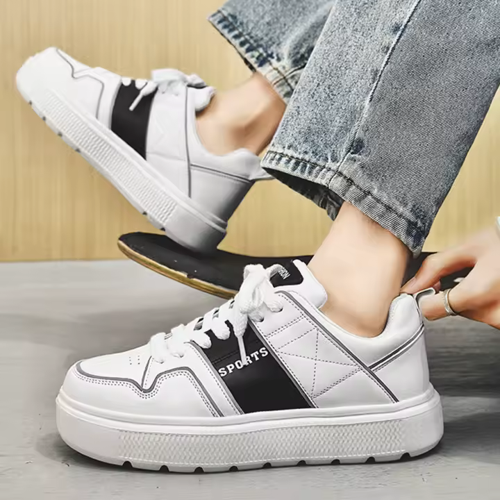 Zapatillas de Tablero Eva Bajo Unisex, Colorblock, Todo Matcheo, Cordones Elásticos, Forro de Cuero Falsio - 1