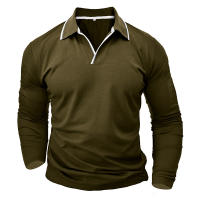 2025 Otoño Invierno Nueva Camiseta de Manga Larga con Cuello en V Polo para Hombre Top - details 2