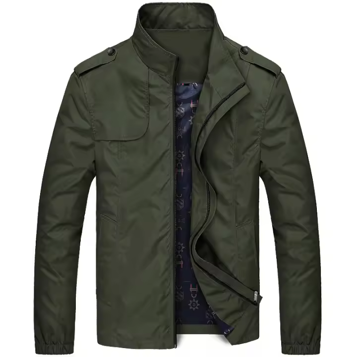 Chaqueta casual de cuello alto para hombre, abrigo de otoño - 1