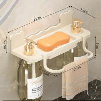 Soporte de jabón autoadhesivo montado en la pared, estante para botellas de champú con drenaje impermeable, soporte de carga grande, ahorro de espacio - details 7