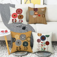 Juego de 4 fundas decorativas de cojines de lino floral, para sofá, cama, hogar, 45x45cm - details 8