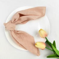 Juego de 6 servilletas de tela de costura de terracota, venta al por mayor de fábrica de algodón, servilletas de tela, toallas de mesa de gasa, decoración de boda, Pascua - details 18