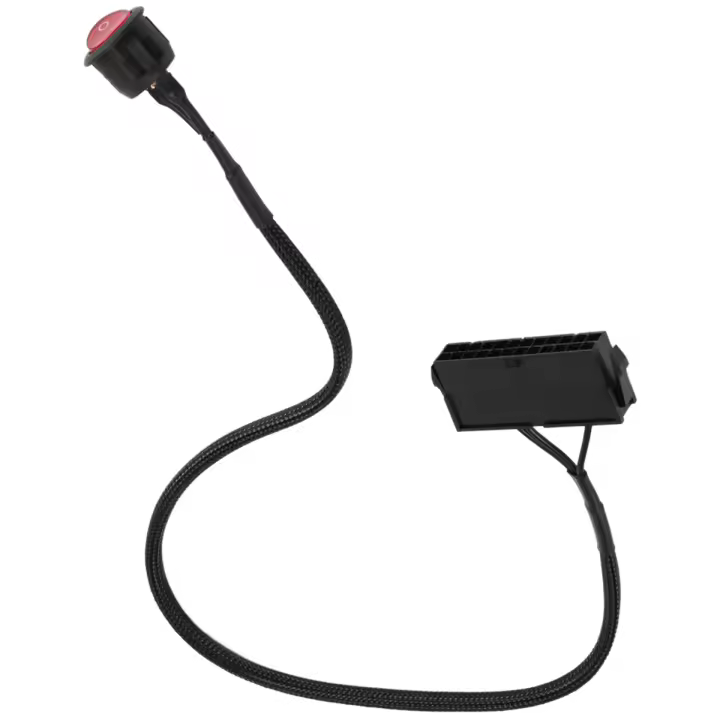 Probador de arranque de fuente de alimentación ATX PSU PC hembra de 24 Pines, Cable Jumper Ridge de arranque con interruptor de encendido/apagado, 50cm - 1