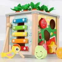 wooden activity cubes