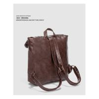 Mochila Mochila Estilo Universitario Bolso Retro De Cuero Suave Para Mujer Bolso Escolar Informal De Gran Capacidad - details 4