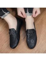 Zapatos Casuales de Verano para Hombres Estilo Británico Cocodrilo en Cuero Tendencia - details 3