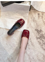 Temperamento bolsa cabeza solo zapatos zapatos de las mujeres nuevo tacón grueso charol lazo rojo boca poco profunda tacón medio zapatos individuales - details 21