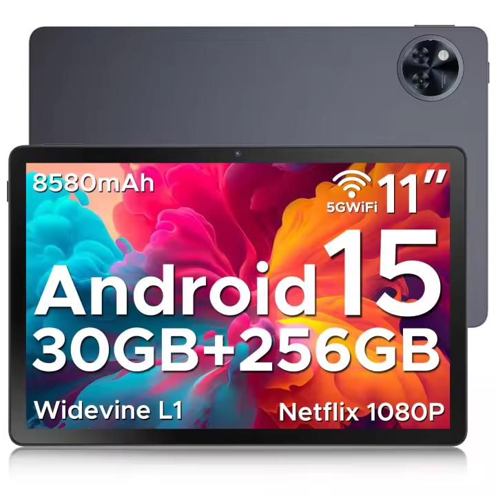 Tableta DOOGEE U11 Pro Android 15, tableta de 11 pulgadas, 30 GB + 256 GB/2 TB TF Octa-Core, pantalla de 90 Hz, 8580 mAh, Netflix 1080P, Bluetooth 5.0 + 5G WiFi, Widevine L1, 13 MP + 5 MP, Face ID/OTG - 1