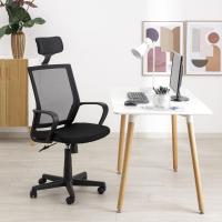 Silla de Oficina ergonómica de Piel sintética Negra, con Ruedas giratorias, reposabrazos, Altura Regulable, de Acero y Espuma Blanda, fácil de Montar y desplazar, 56x48x95 cm - details 8