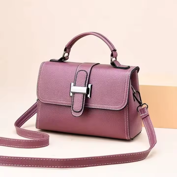 Bolso cruzado decorativo de mano superior para mujer, bolso de hombro informal con tapa Simple, mochila de lujo de alta gama - 1