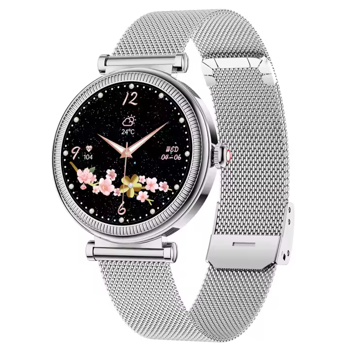 Reloj Inteligente Mujer, 1,27 "Pantalla HD, con Pulsómetro, Smartwatch Deportivo con 100 Modos de Ejercicio, Llamadas Bluetooth y Notificaciones, Recoratorio de Ciclo Menstrual, Compatible con Android y iOS - 1