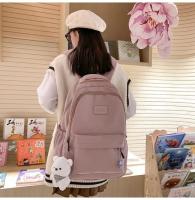 Mochila japonesa grande para estudiantes, sencilla y versátil, material de poliéster unisex, decoración de muñecas - details 12