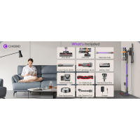 Limpiador inalámbrico CHEBIO, palo de 550W/45Kpa con pantalla inteligente, limpiadores domésticos con tiempo de ejecución máximo de 65 minutos, modo automático y antienredos - details 13
