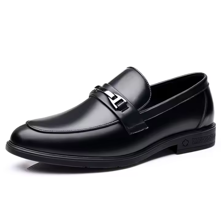 Zapatos Deportivos Casuales para Hombres Conjunto de Zapatos de Cuero Negro Británico - 1