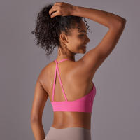 Hamidou Top deportivo para mujer, chaleco Yuga colgante con cuello, decoración triangular, Top deportivo con espalda bonita, Top corto a prueba de golpes para reunión - details 14