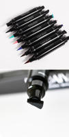 HANDAIYAN - Delineador de ojos de dos cabezas, sello de delineador de ojos triangular, delineador de ojos de color líquido, resistente al agua y al sudor de secado rápido - details 9