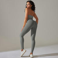 Conjunto de Yoga para Mujeres Ropa Deportiva de Alta Cintura, Top de Deportiva de Punto, Leggings, Bra Conjunto de Gimnasio - details 25