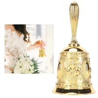Anillo dorado Eming Gold Call Bells servicio de restaurante campana de mano para eventos de boda decoración del hogar - details 0