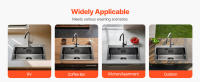 SucceBuy Fregadero de cocina Topmount, lavabo empotrado de un solo cuenco, acero inoxidable - details 4
