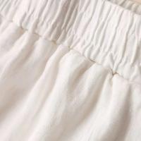 Pantalón de mujer de lino y algodón pantalón de pierna ancha ligero y suelto - details 8