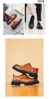 Zapatos de vestir gruesos hechos a mano para hombre, informales, de cuero, de alta calidad, color negro, para fiesta de lujo - details 7