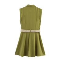 Vestido holgado sin mangas con cinturón y botones sencillos, estilo casual, novedad de verano 2025, ropa de mujer - details 2