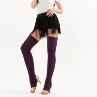 Calentadores De Piernas De Moda Calcetines Largos Sin Pies Acolchados Para Invierno Danza Yoga Baile Stockings Transpirables - details 10