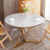 Protector de mesa transparente, cubierta redonda de PVC resistente al aceite, a prueba de manchas, limpiable, decorativa para habitación - details 3