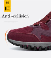 Botas de invierno cálidas de algodón para mujer, zapatos deportivos para exteriores, botas de nieve antideslizantes, botines de nieve antifrío para senderismo para mujer - details 5