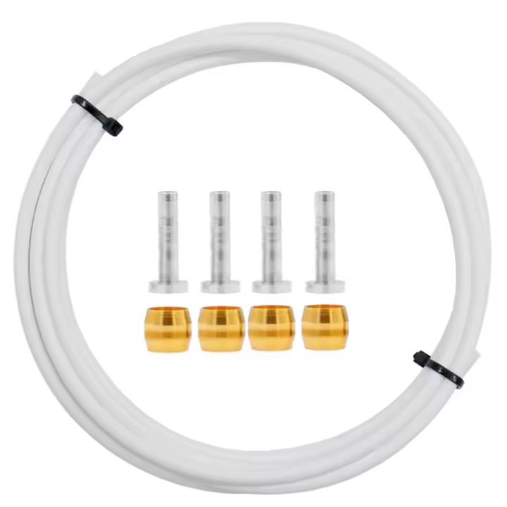 BH90 Manguera de Freno de Bicicleta Montaña MTB Tubo de Freno de Disco Hidráulico 2,5 M Conector Inserto Juego de Oliva,Blanco - 1