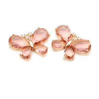 Colgantes de Mariposa de Vidrio de Zirconia de Brasso Dorado 18K Collar Aretes de Alta Calidad Accesorios de Joyería DIY - details 5