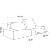 Sofá Relax 3 Plazas con 2 Patas Vega, Marfil. Funda para sofá reclinable. Ajuste, Fácil de Colocar y Lavar - details 4