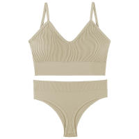 Sujetador deportivo de color sólido para mujer, ropa interior para gimnasio, yoga, entrenamiento atlético, suave, acolchado, 2 piezas - details 28