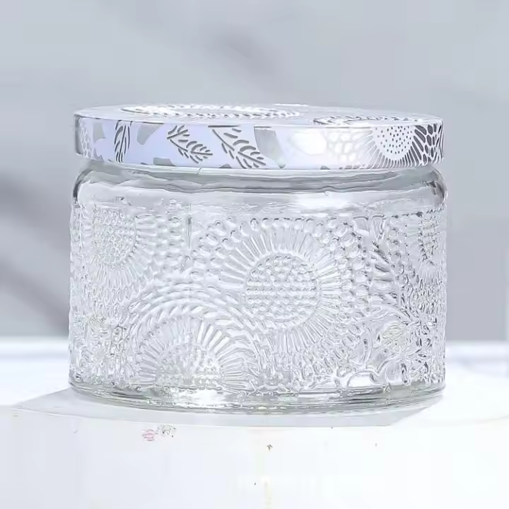 Portavelas de aromaterapia Emed de 100ml, tarro de almacenamiento de vidrio con tapa, botella vacía de fragancia para sala de estar - 1
