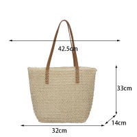 Bolso de ratán tejido para mujer, bolsa de hombro de gran capacidad para vacaciones en la playa, informal, a la moda - details 38