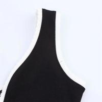 Vestido sencillo con cuello en V y tirantes de color contrastante Temperamento 2025 Verano Nueva ropa de mujer - details 5