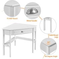 Mesa Escritorio en L con Cajon Mesa de Estudio Moderno Tocador de Maquillaje para Dormitorio - details 1