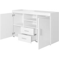 Aparador para Salón Comedor Moderno, Mueble TV de Blanco Brillo, 140x80x40 cm - details 5