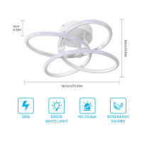 Lámpara de Techo LED para Sala de Estar, Luz creativa de Flores acrílicas, 38W, 4500LM, 6500K - details 1