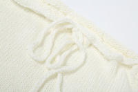 BUNO-Conjunto de 2 piezas fruncido de ganchillo de gato extraño para mujer, Tops irregulares con espalda descubierta y vendaje cruzado + faldas largas lisas, trajes de estilo playero para - details 27