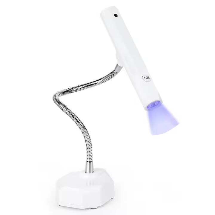 Lámpara de mano inalámbrica recargable con soporte magnético flexible, Mini secador de uñas LED, luz U V para Nails-9W - 1