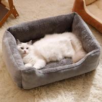 Cama de invierno para mascotas, sofá cálido, casa, nido cuadrado de color caramelo, para perros pequeños perreras, gatos, cachorros, gatitos, cestas para dormir - details 1