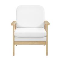 Sillón de lino, sillón individual, sofá de madera, silla de lectura de relajación, cojín trasero de asiento grueso para sala de estar y dormitorio - details 4