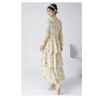 2025 Vestido de Primavera Otoño de Alta Calidad Floral Retro Manga Larga Linternas con Volantes Vestido Casual de Trabajo Talla - details 3