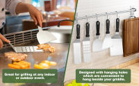 Juego de Accesorios para Parrilla de 17 Piezas Juego de Espátulas para Parrilla Plana con Espátulas Ampliadas Cubierta de Bastido, Parrilla BBQ - details 4
