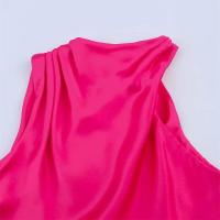 Vestido largo sencillo de verano 2025 con textura satinada asimétrica y temperamento para mujer - details 10